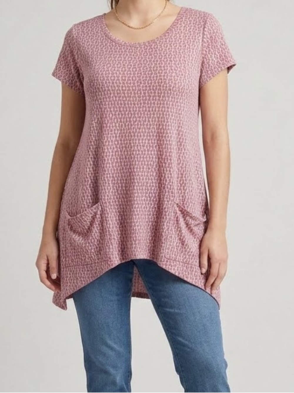 FRESH PRODUCE Jackie O Twin Peaks Tunic Top Pink Medium